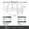 Seccional Intercambiable Latam Home Venecia 3 Cuerpos Chocolate + Sitial Munich Tela Chocolate
