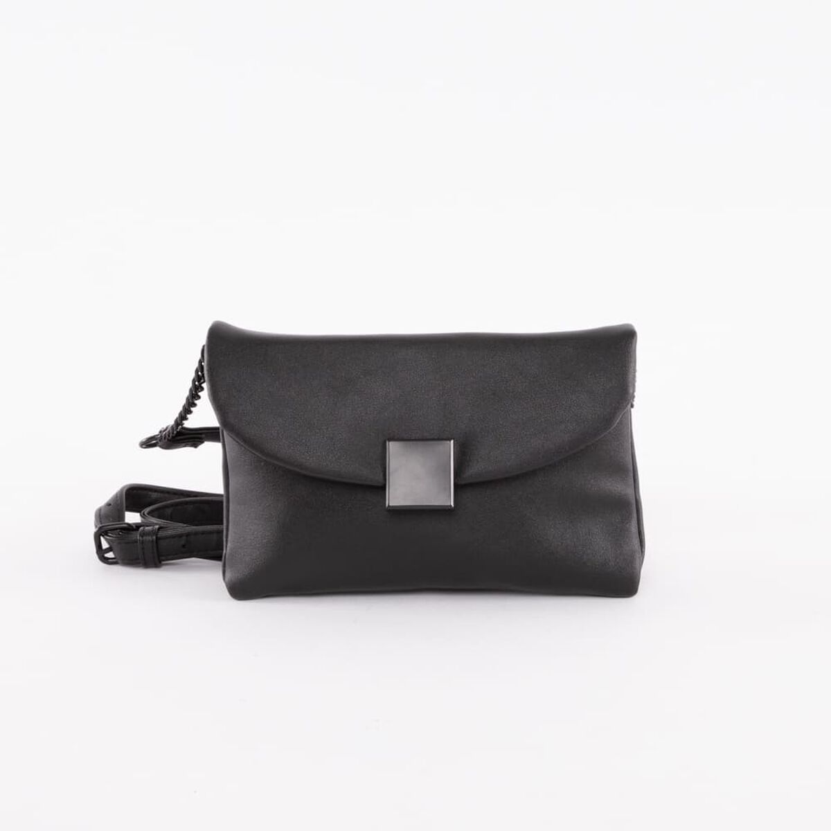 Cartera Cross Bag Negra Eco Cuero Mujer Icono
