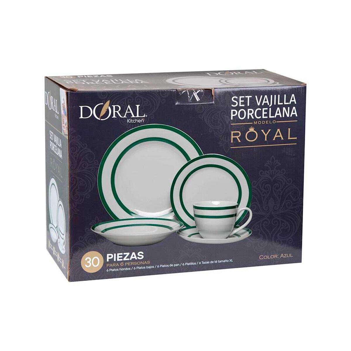 Vajilla Doral Royal 30 Piezas Verde