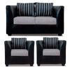 Juego de Living Elegant Detail Valentino Sof&aacute; 2 Cuerpos + Dos Sillones 1 Cuerpo Gris Plata