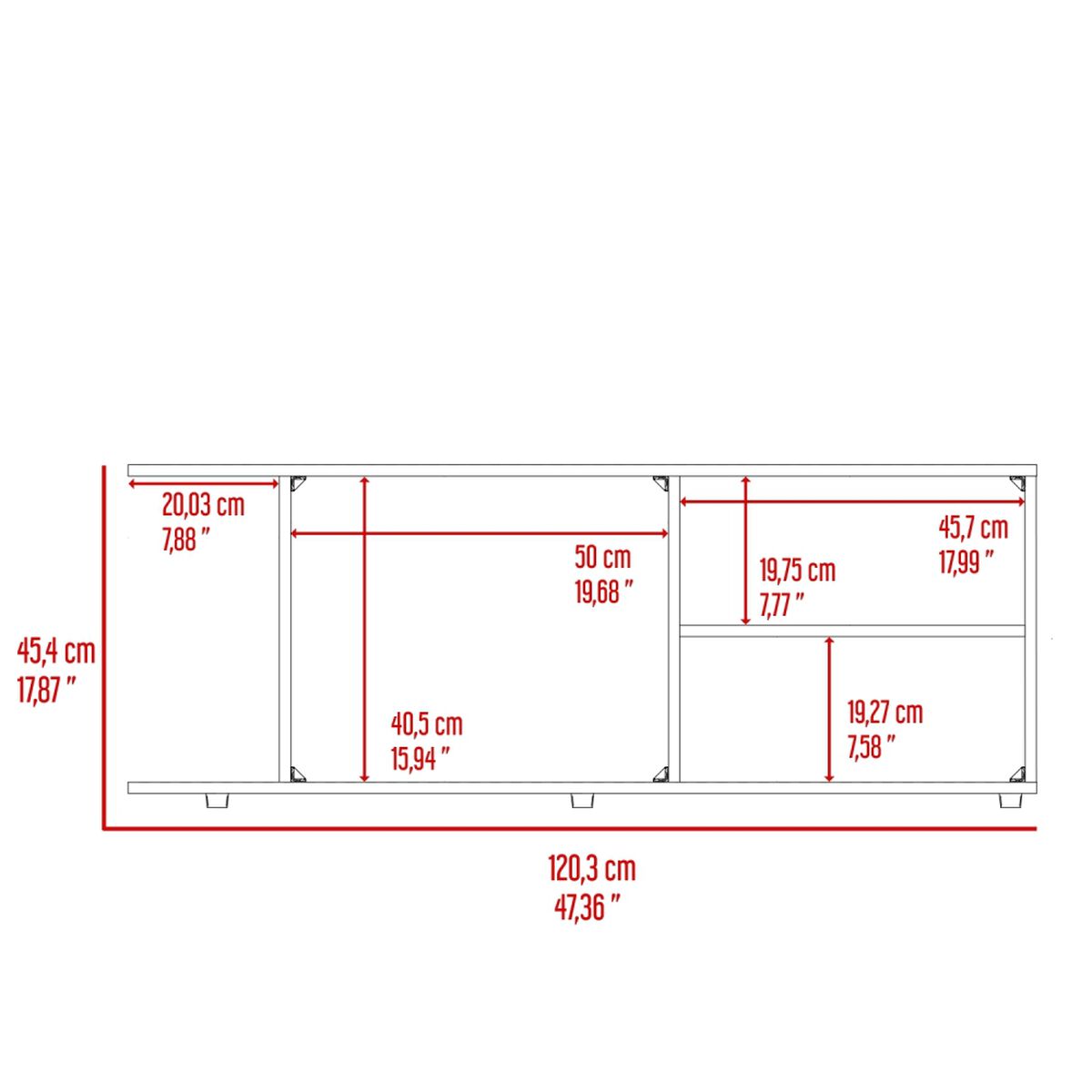 Rack TV TuHome GoodWood 70" Blanco