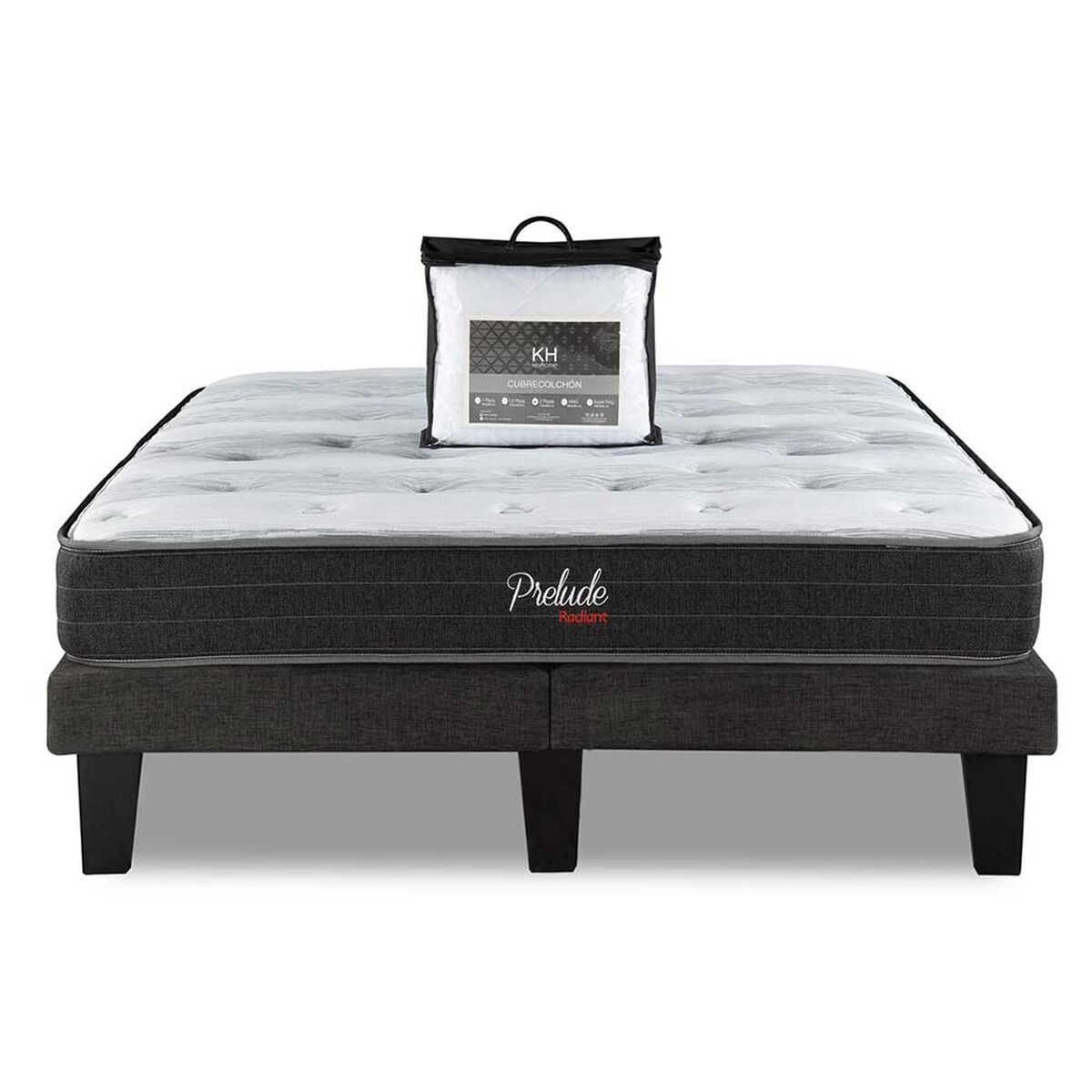 Cama Europea Prelude 2 Plazas Radiant + Cubrecolchón