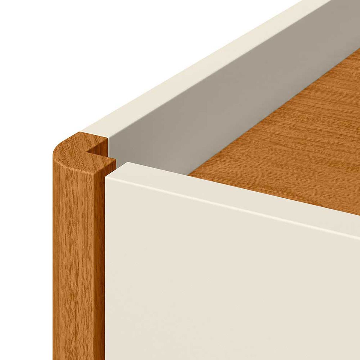 C&oacute;moda Vekkahome Detalle Curvo 6 Cajones Beige