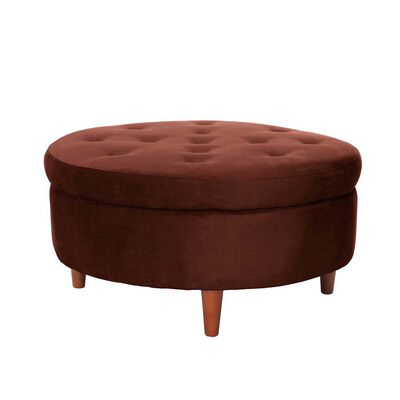 Pouf Latam Home Paris Tela Velvet Chocolate