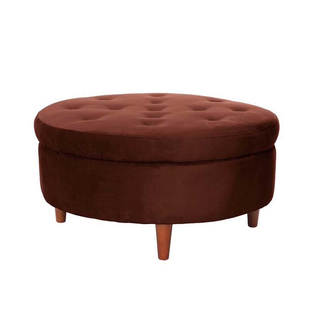 Pouf Latam Home Paris Tela Velvet Chocolate