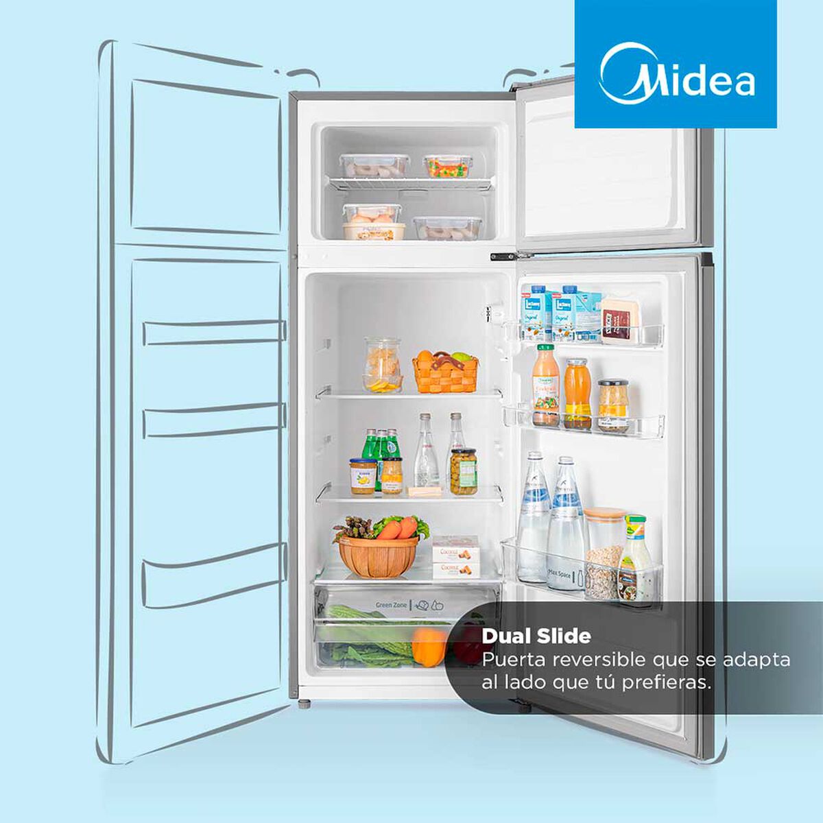 Refrigerador Frío Directo Midea MDRT294FGE50 207 lts.