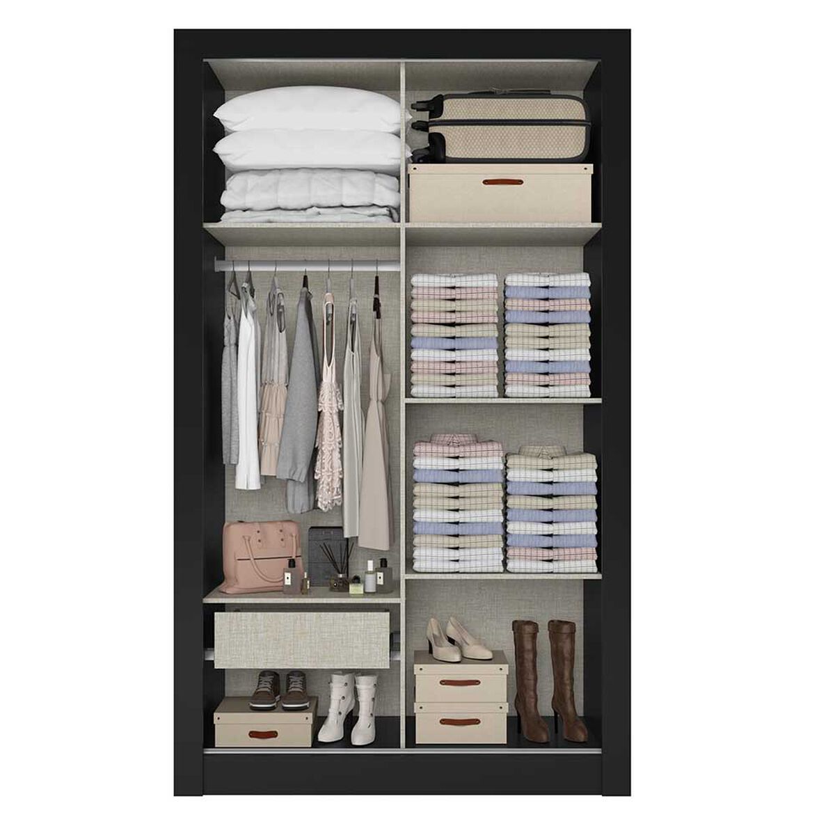 Clóset Jdo & Design City 2 Puertas 1 Cajón Negro