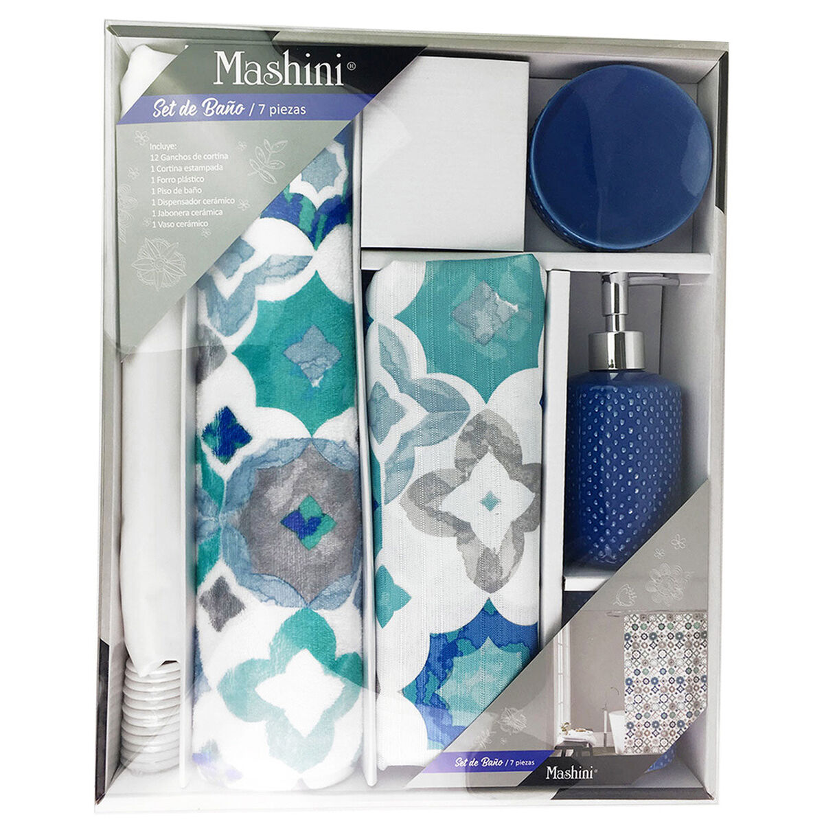 Set Cortina 7 Piezas Caja Mashini Mosaico