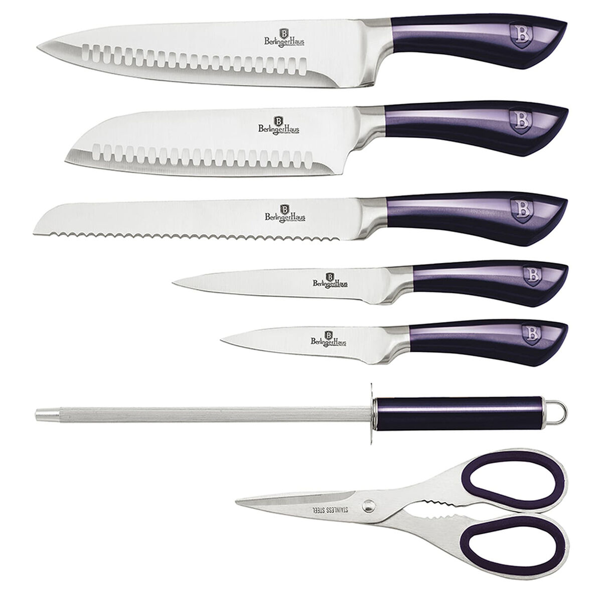 Set De Cuchillos Acero Inoxidable Berlinger Haus BH-2670 8 Piezas