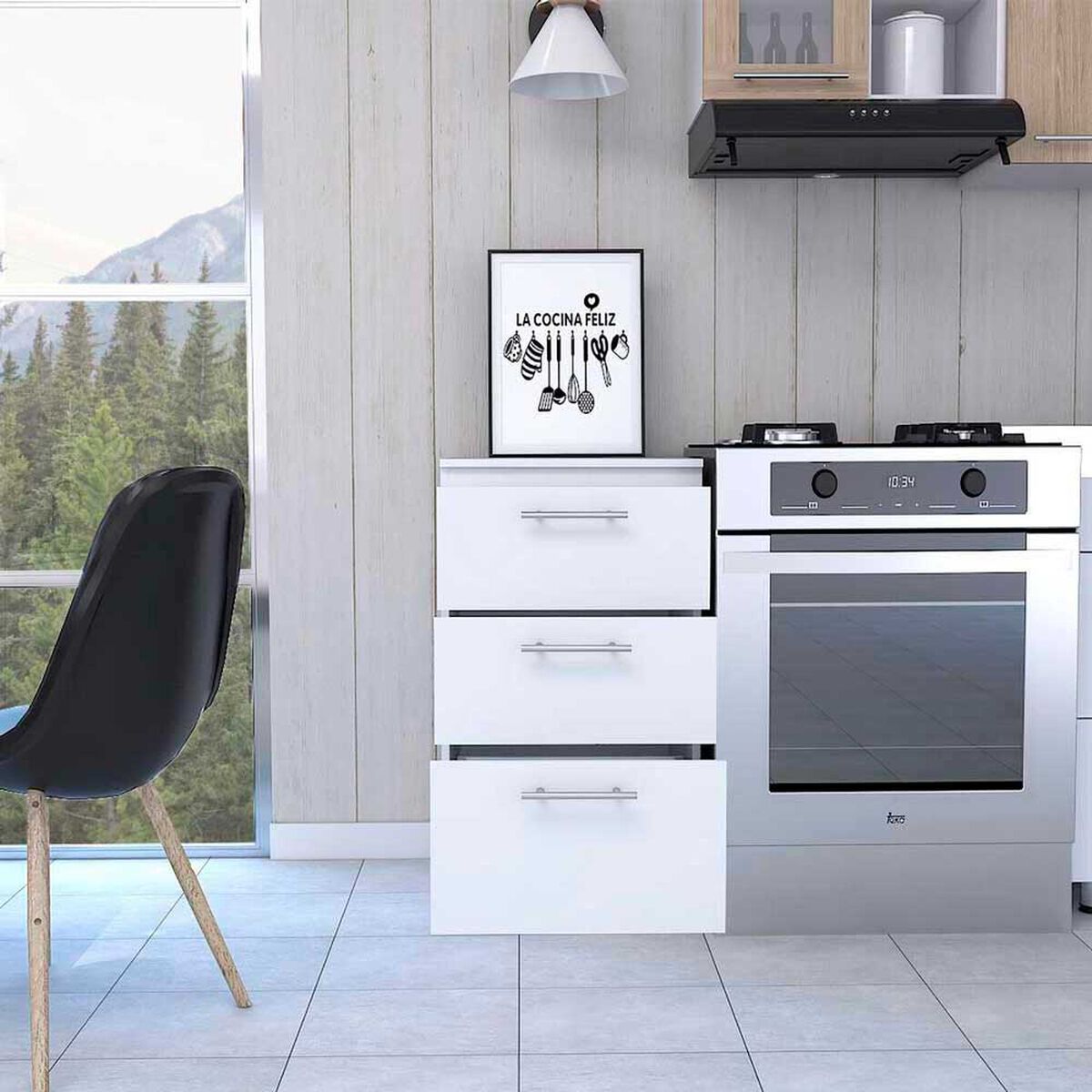Mueble Inferior TuHome Manchester 3 Cajones Wengue