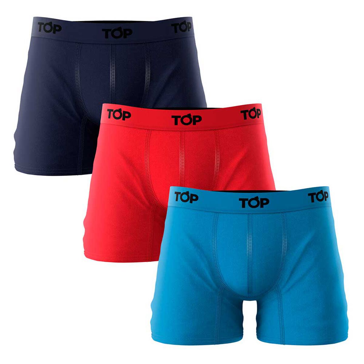 Pack 3 B&oacute;xer Medio Algod&oacute;n Hombre Top