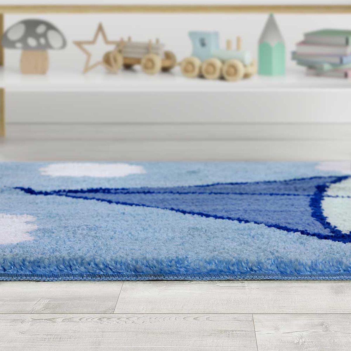 Alfombra Infantil Modalfo Cometa Azul 100 x 150 cm