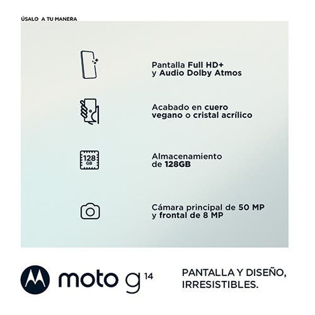 Celular Motorola Moto G14 128GB 6,5" Gris Claro