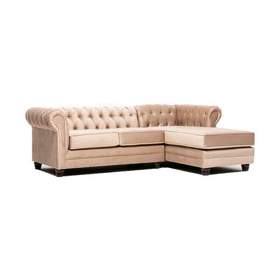 Sofá Seccional Barra Design Chesterfield Derecho 3 Cuerpos Beige