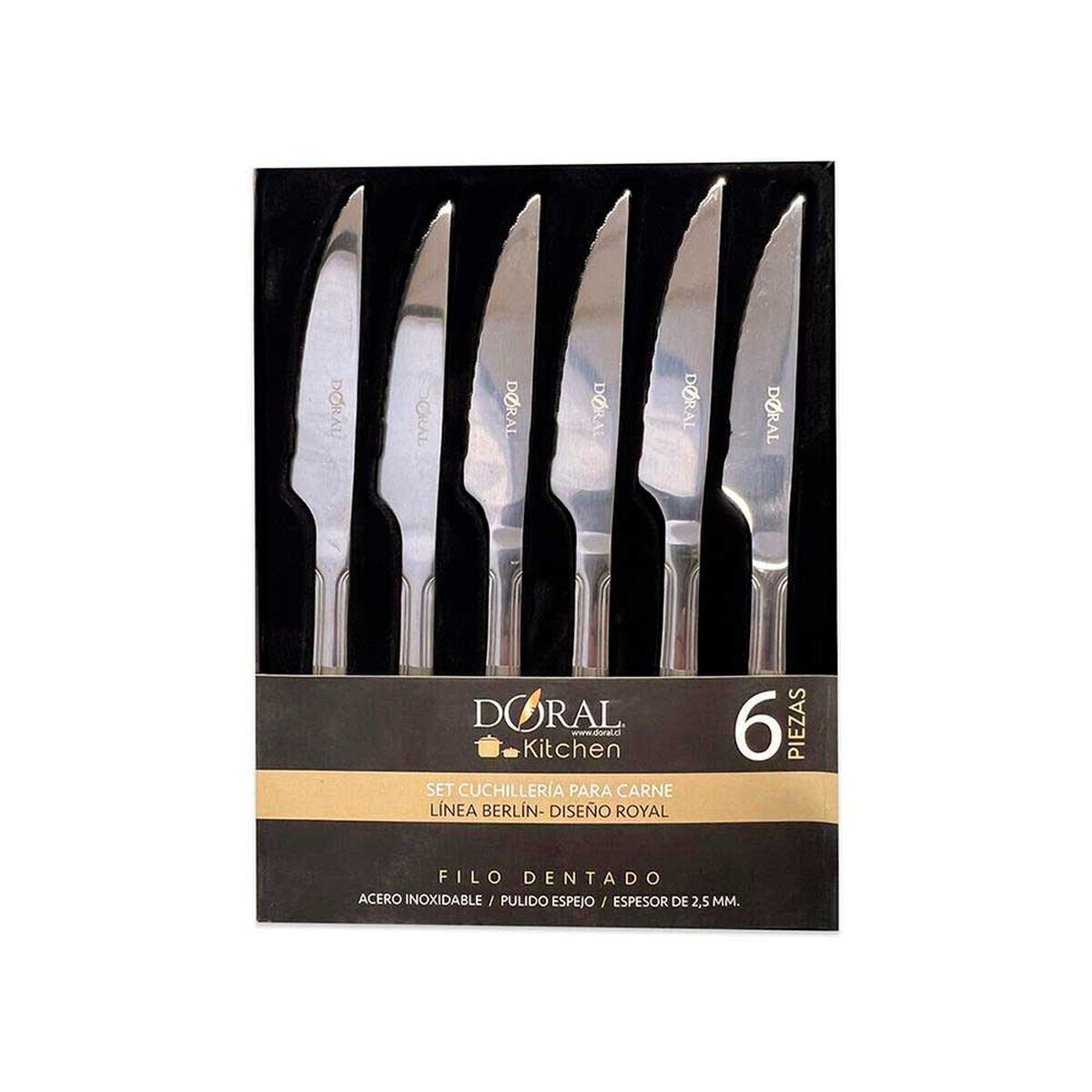 Juego de Cuchiller&iacute;a Doral Berlin 6 Piezas