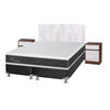 Box Spring CIC Base Dividida 2 Plazas Ortopedic + Respaldo + 2 Veladores