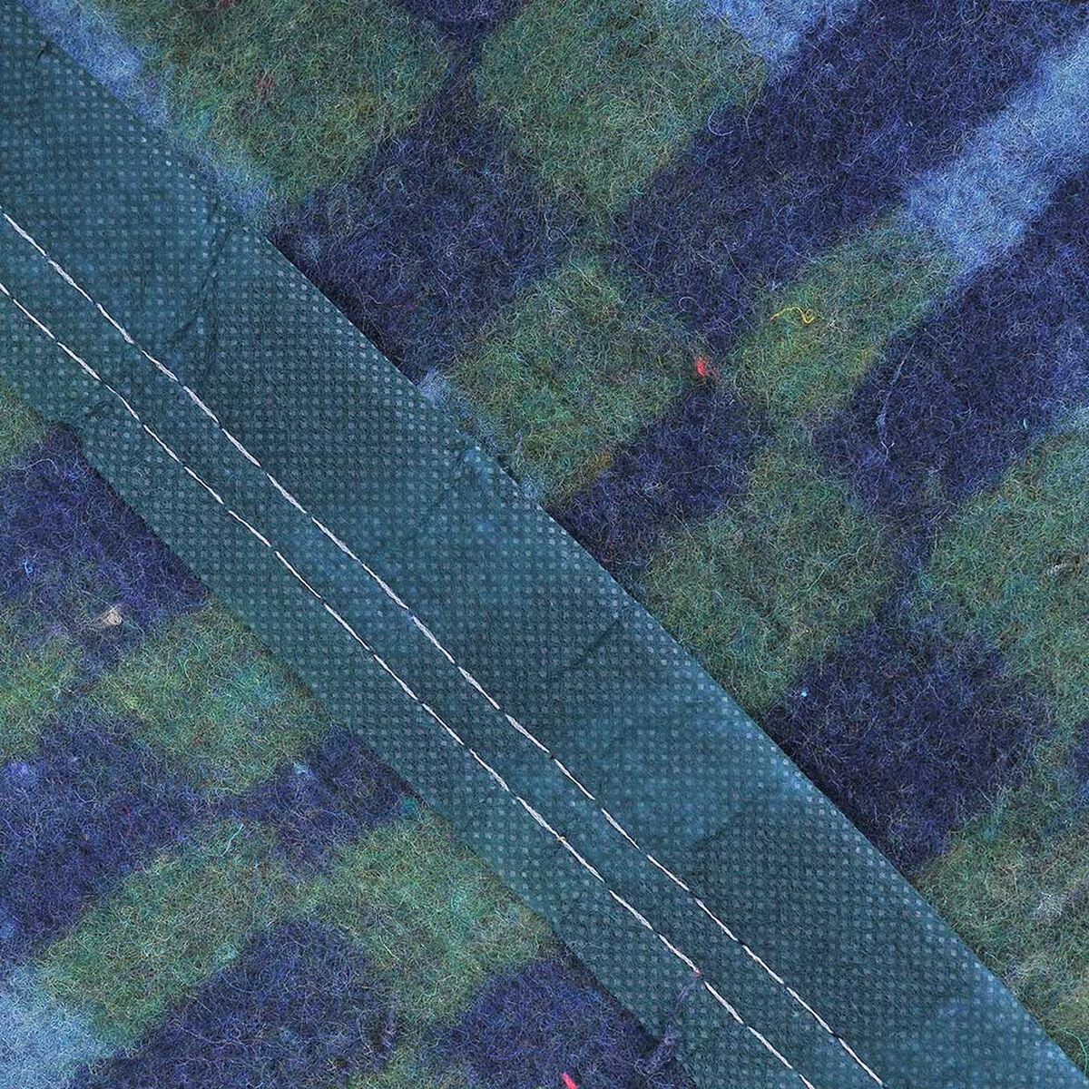 Frazada Poliéster Plumetti Verde Azul 150 x 200 cm