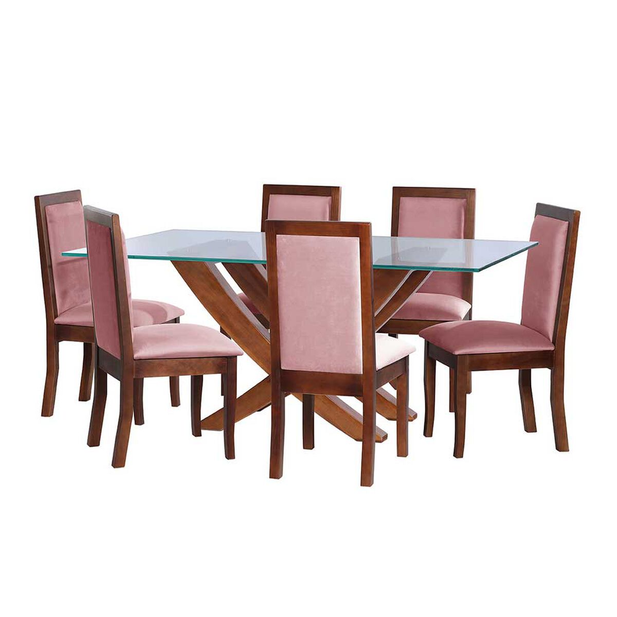 Juego de Comedor Latam Home Alicante 6 Sillas Palo Rosa