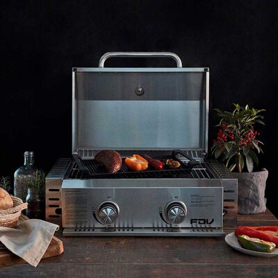 Parrilla A Gas Fdv 2Quemadores Glp Acero Inoxidable 2Q Glp