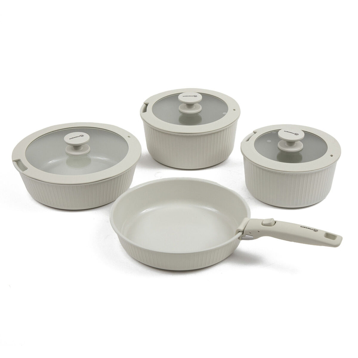 Bater&iacute;a de Cocina Korkmaz Nova Pratika 7 Piezas Beige