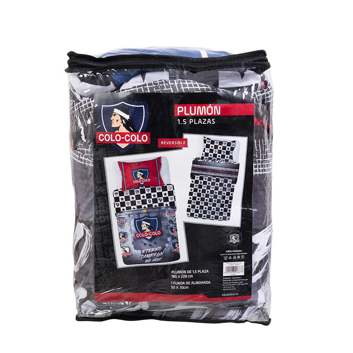 Plumón Colo-Colo 1,5 Plazas Eterno Multicolor