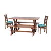 Juego de Comedor Latam Home Sevilla Murcia 2 Sillas + 2 Bancas Velvet Turquesa