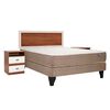 Cama Europea Celta 2 Plazas Bamboo + Respaldo + 2 Veladores