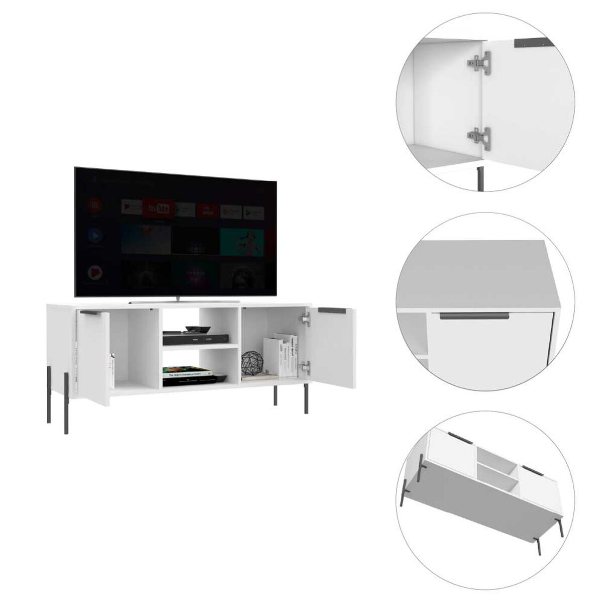 Rack TuHome White Collection Hasta 52"