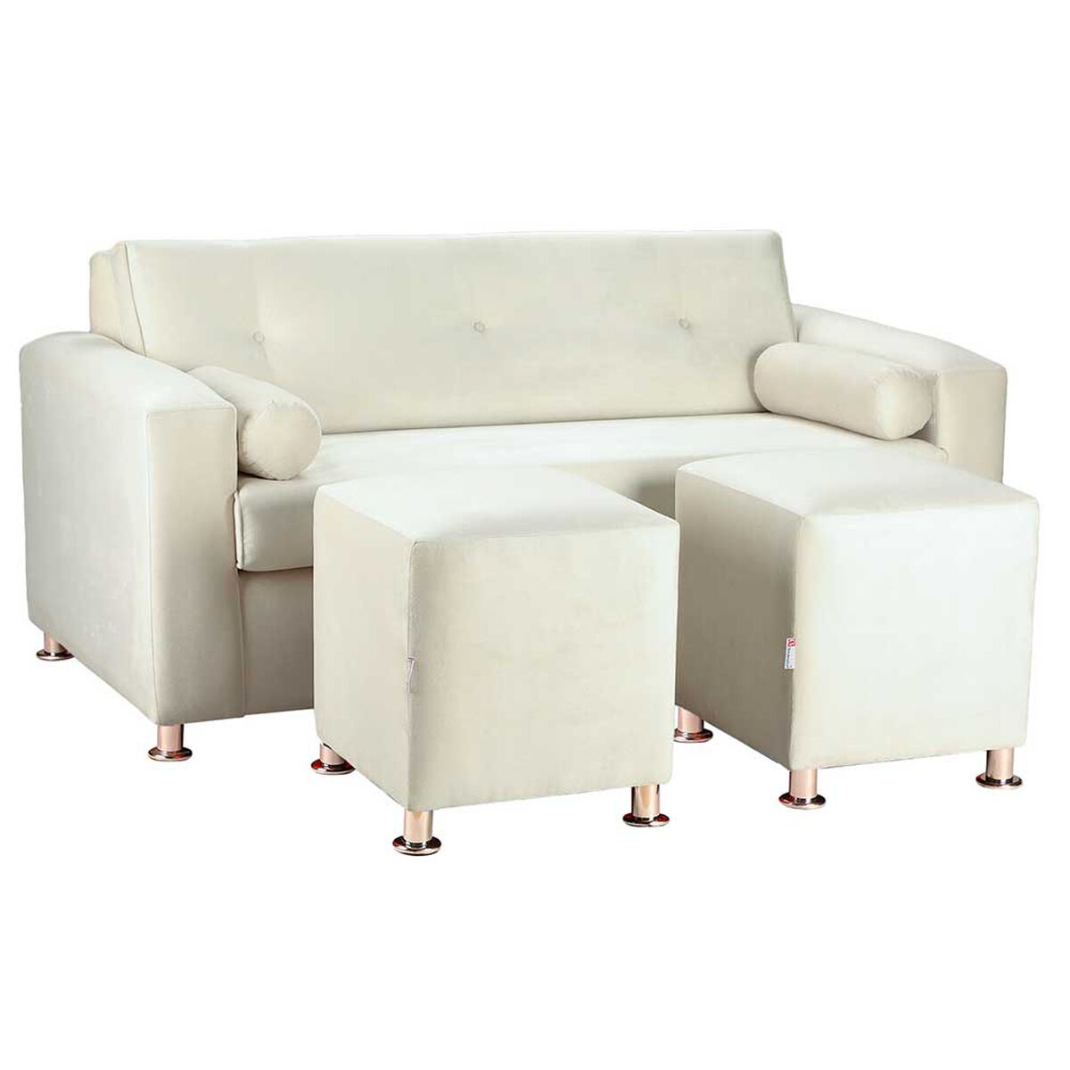 Juego de Living Bodevir Vivo Felpa 12 Sof&aacute; 3 Cuerpos + Dos Pouf 1 Cuerpo Crudo&nbsp;