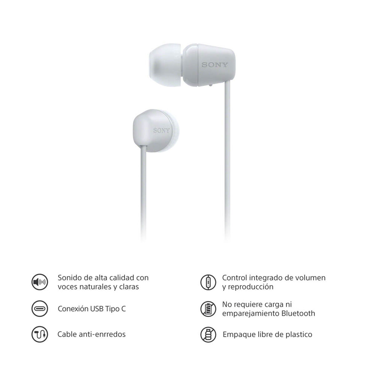 Audífonos In Ear SONY IER-EX15C/WZUC Blanco