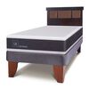 Cama Europea CIC 1,5 Plazas New Ortopedic + Respaldo Dublin Chocolate