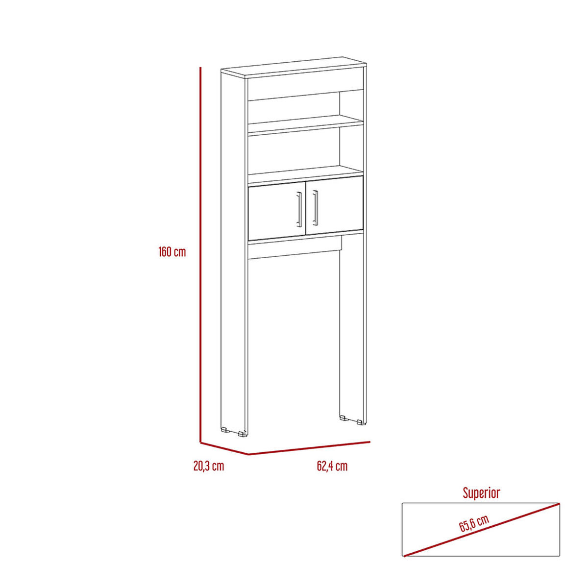 Combo Espejo + Mueble Lavamanos + Mueble Auxiliar  + Optimizador Baño TuHome Bath 300