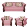 Juego de Living Ruzam Mobel Marsella Sof&aacute; 3 Cuerpos + Dos Sillones 1 Cuerpo Lino Palo Rosa