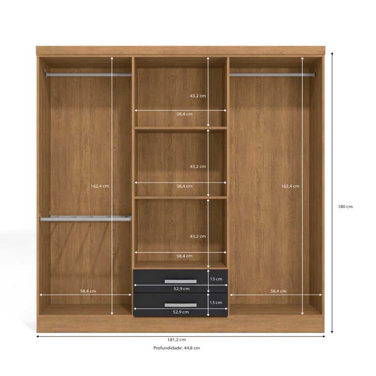 Closet Yardas Isabela 6 Puertas 2 Cajones Freij&oacute; Negro