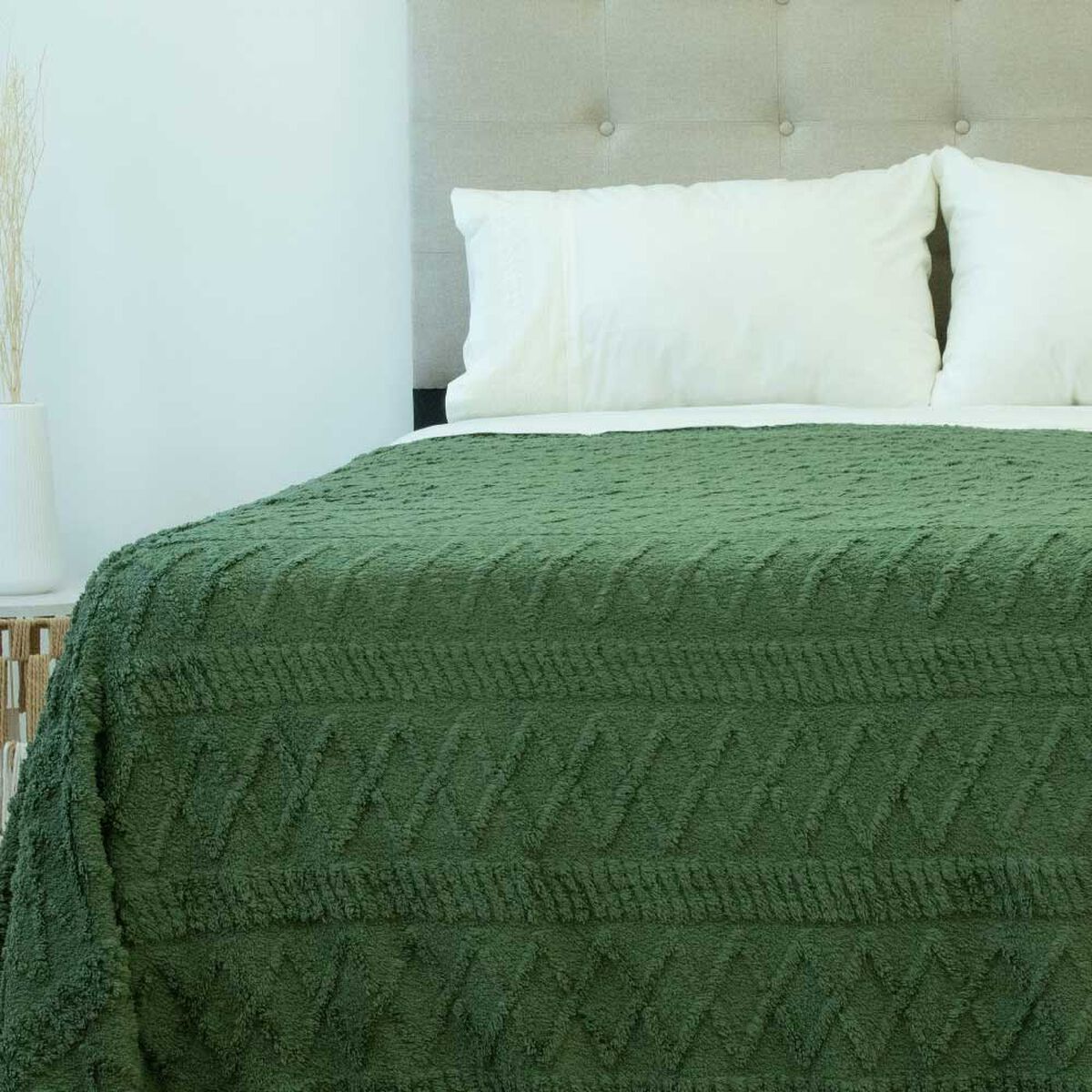 Frazada Doral 2 Plazas Chiporro Jacquard Liso Verde