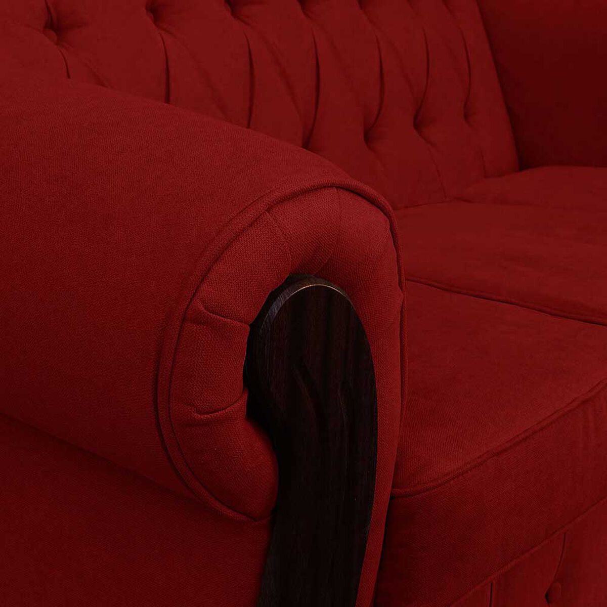 Juego de Living Elegant Detail Orlando Sofá 3 Cuerpos + Dos Sillones 1 Cuerpo Rojo