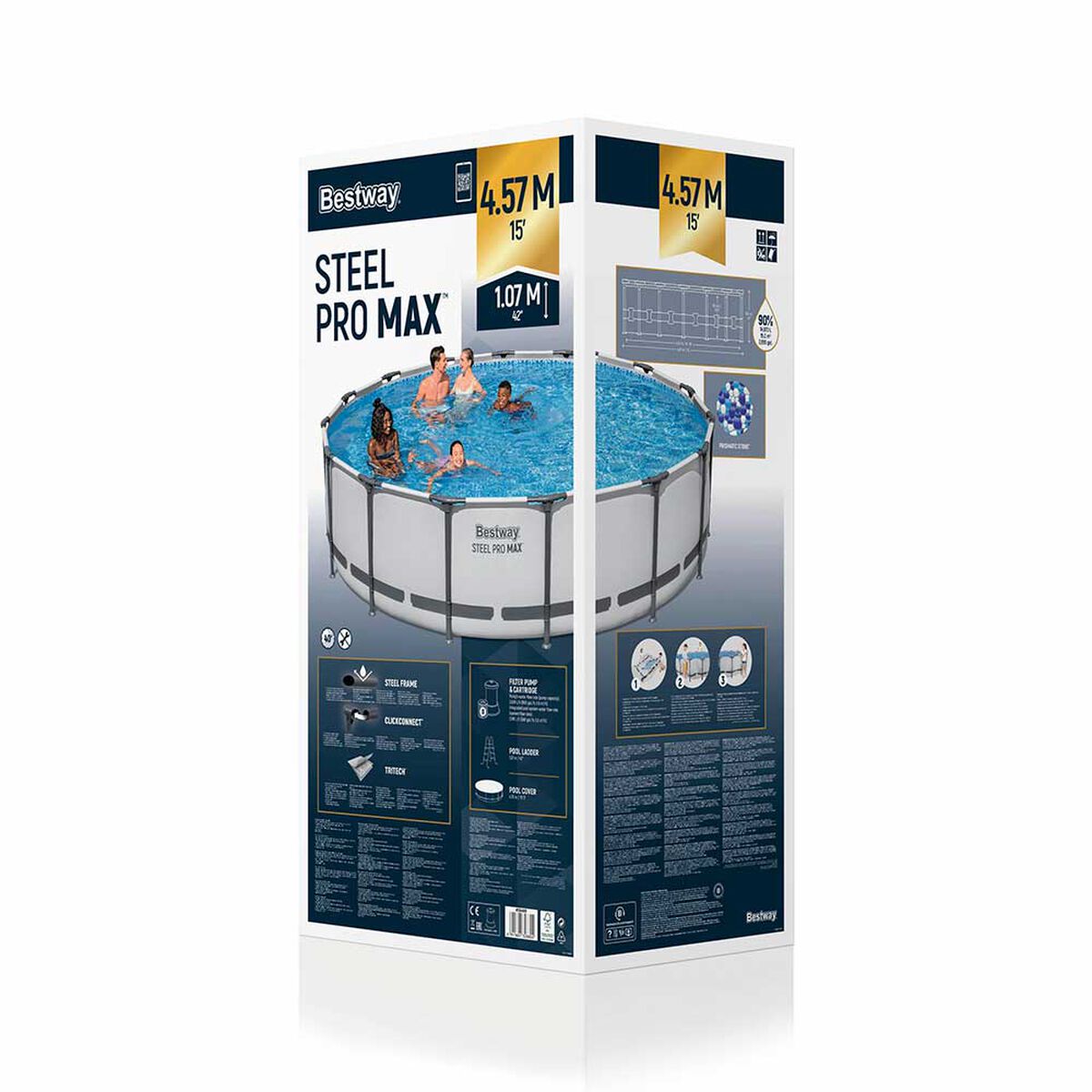 Piscina Estructural Redonda Bestway Steel Pro Max 457 cm 14970 Litros
