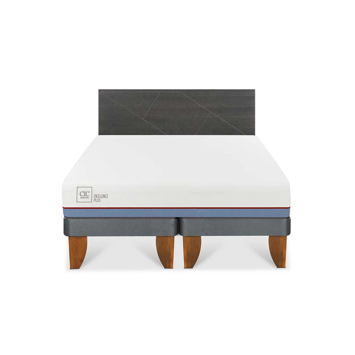 Cama Europea CIC Base Dividida 2 Plazas Excellence Plus + Respaldo Villarica