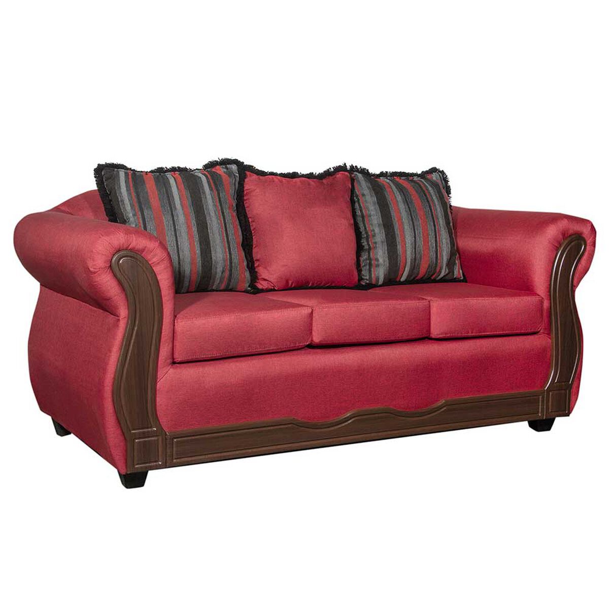 Juego de Living Black Factory Sofia 5 Cuerpos Burdeo