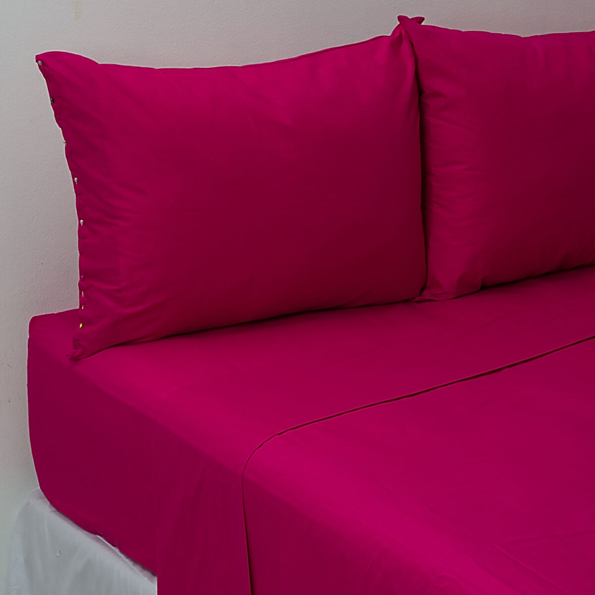 Juego de Sábanas Casanova 144 Hilos 1,5 Plazas Lisa Fucsia