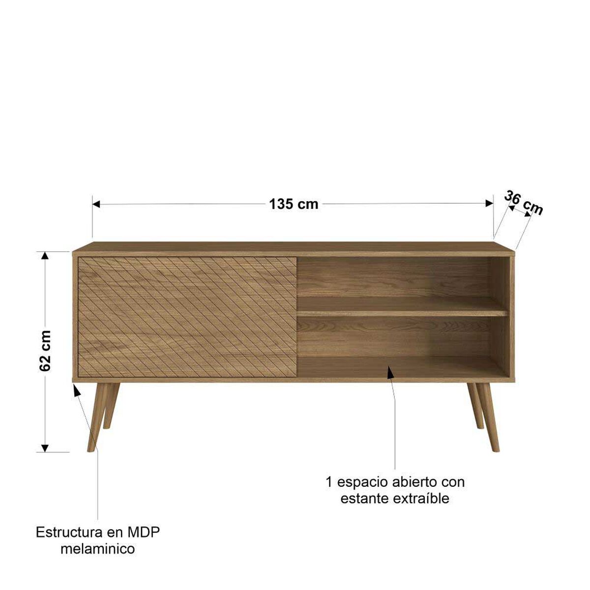 Rack TV Amuv Camel Hasta 40" Café