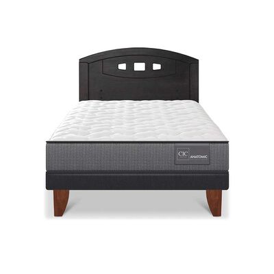Imagen 1 del producto Cama Europea CIC 1,5 Plazas Anatomic + Respaldo Gales Negro