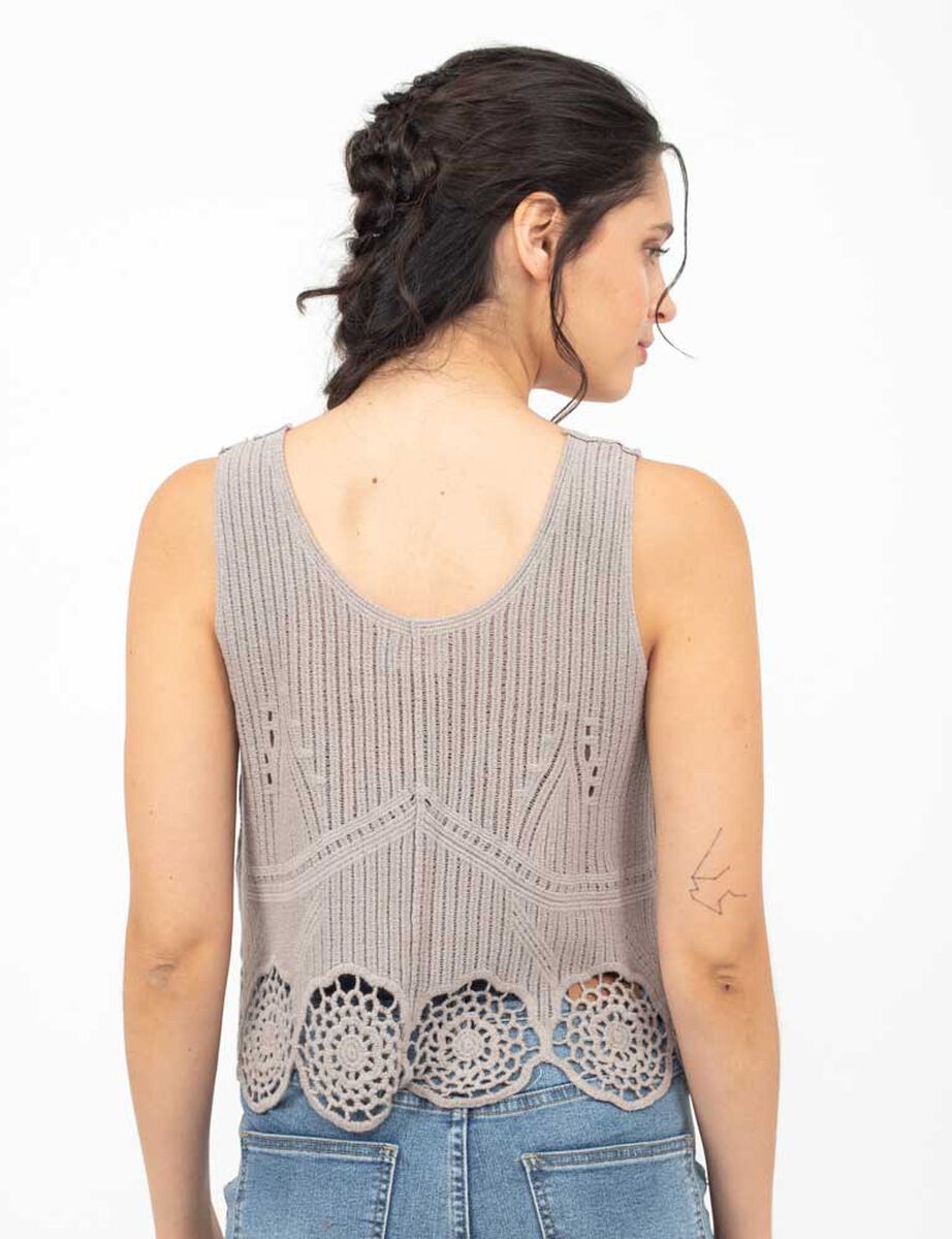 Top de Algodón Sin Mangas Cuello Redondo Mujer Alma