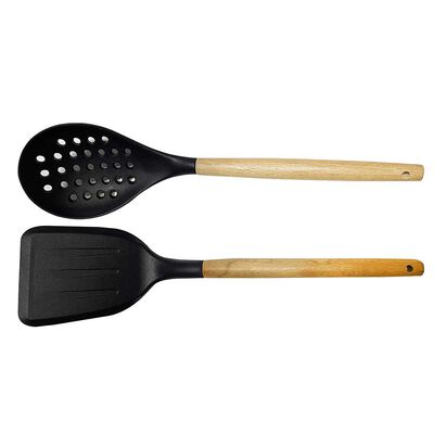 Imagen 1 del producto Set Espumadera + Espatula Casa Linda Silicona Negro