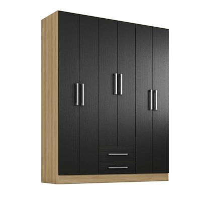 Imagen 2 del producto Combo Clóset Casanova Freijo 6 Puertas 2 Cajones Negro Mate + Cómoda Casanova Pisa 6 Cajones Nogal Off White