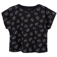 Polera Manga Larga Niña Mila Negro, Rosado