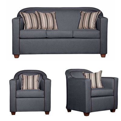 Imagen 1 del producto Juego de Living Ruzam Mobel Zafiro Sofá 3 Cuerpos + Dos Sillones 1 Cuerpo Lino Marengo