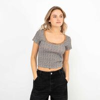 Polera Manga Corta Mujer Icono Dark, Negro