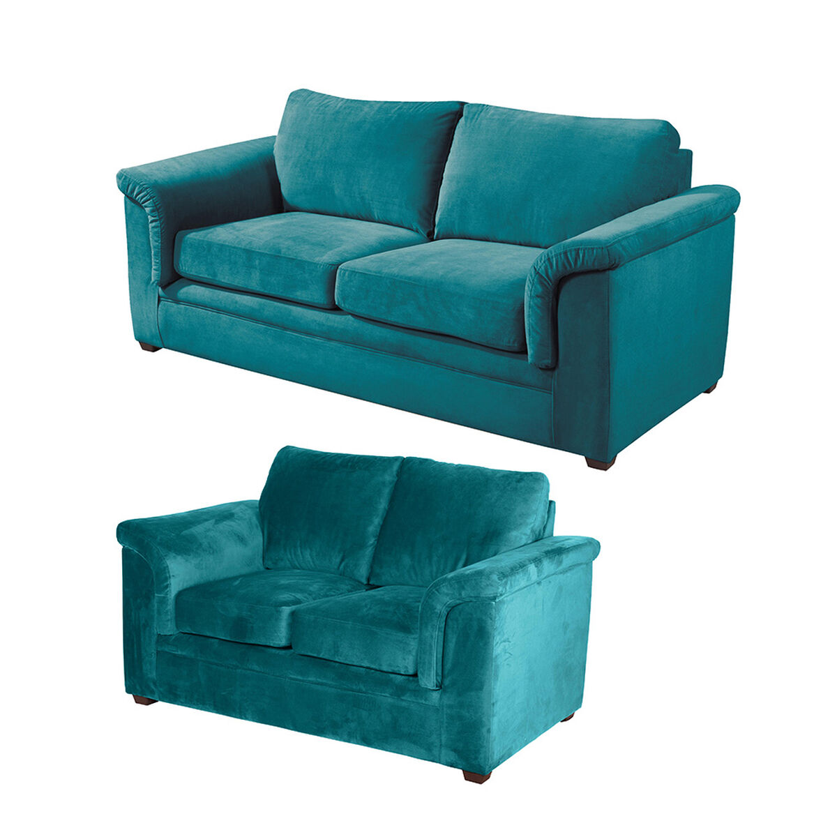 Juego de Living Latam Home Ancona 3 Cuerpos + Sofá 2 Cuerpos Turquesa