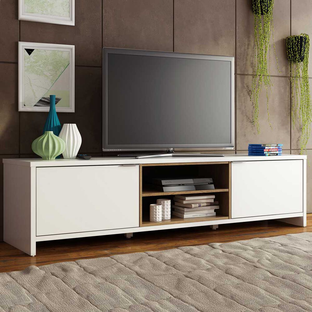 Rack TV Mobilo Metz Blanco Hasta 75"